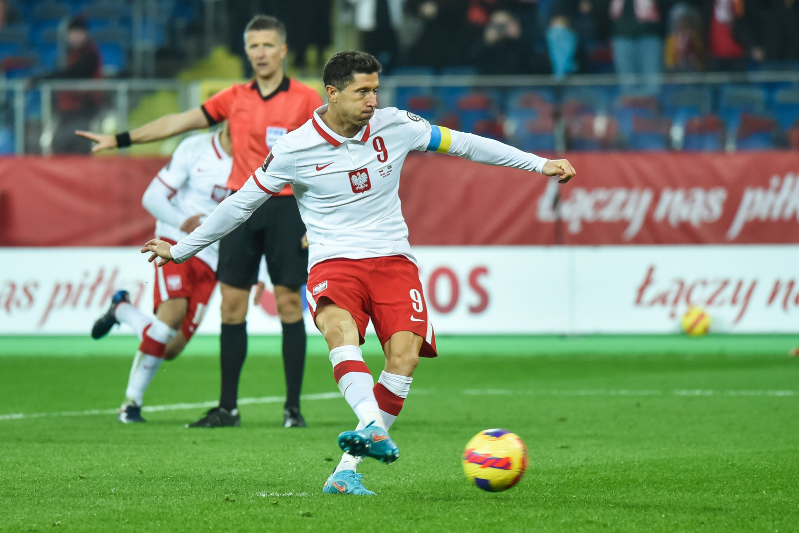 El. MŚ 2022: Polska - Szwecja 2:0 n/z Robert Lewandowski