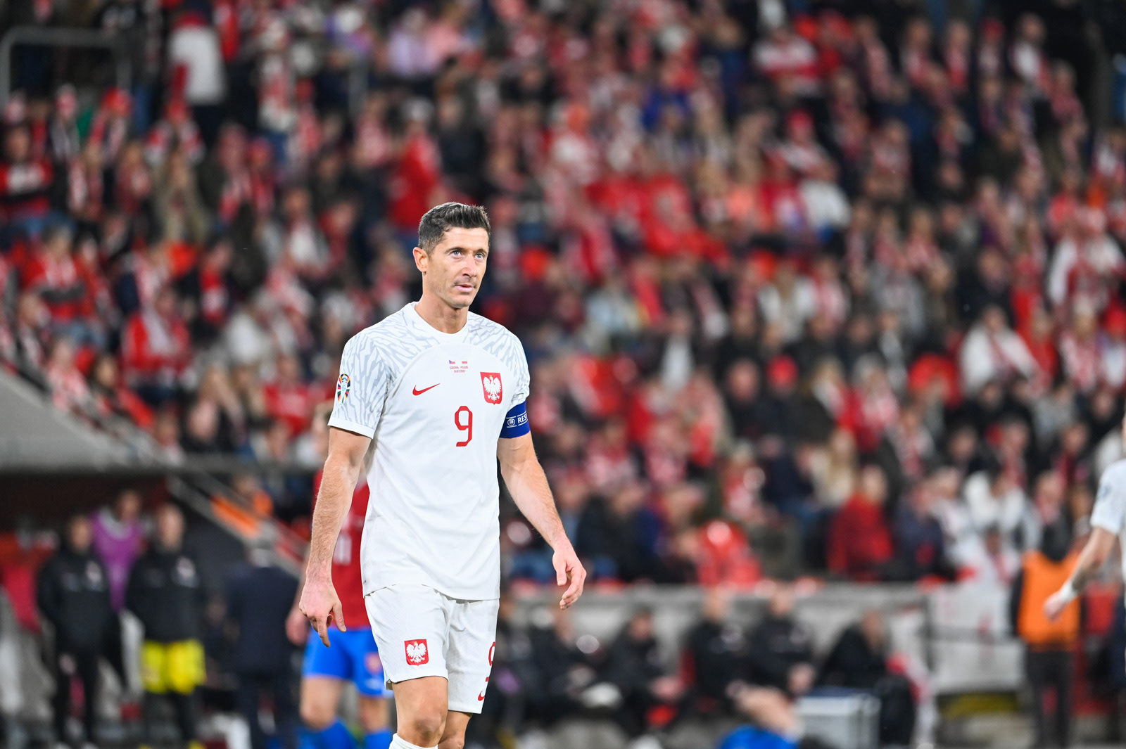 Eliminacje Euro 2024: Czechy - Polska 3:1. N/z Robert Lewandowski
