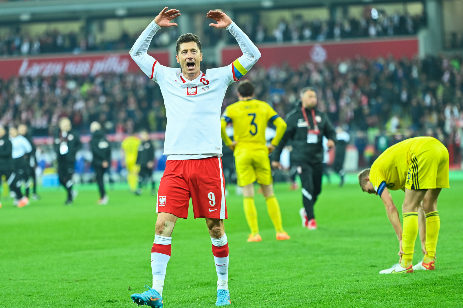 El. MŚ 2022: Polska - Szwecja 2:0 n/z Robert Lewandowski