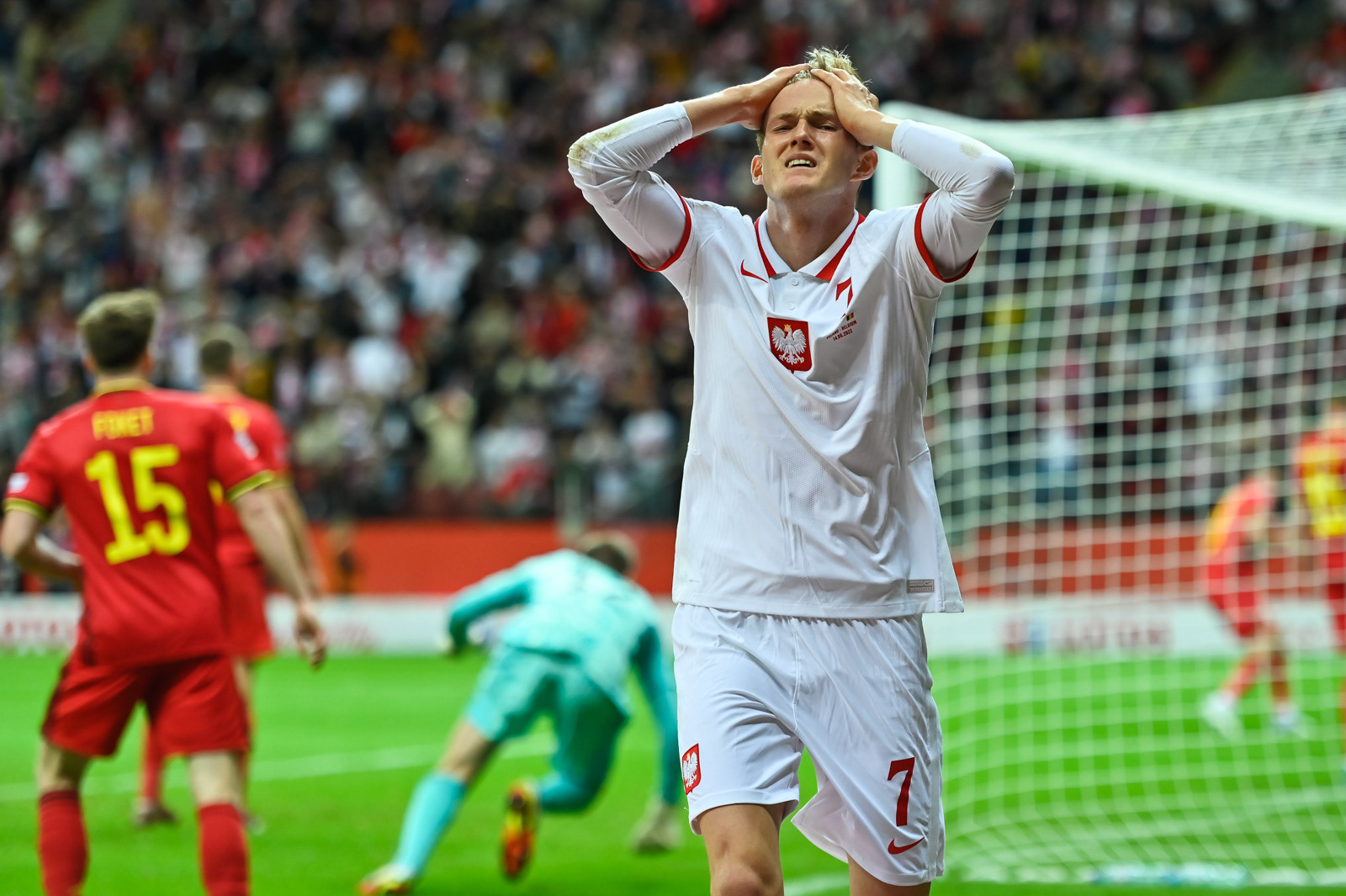 Liga Narodów Polska - Belgia 0:1 n/z K. Świderski