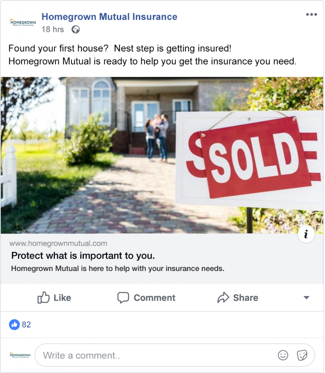 Home Insurance Facebook Ad Mock-up
