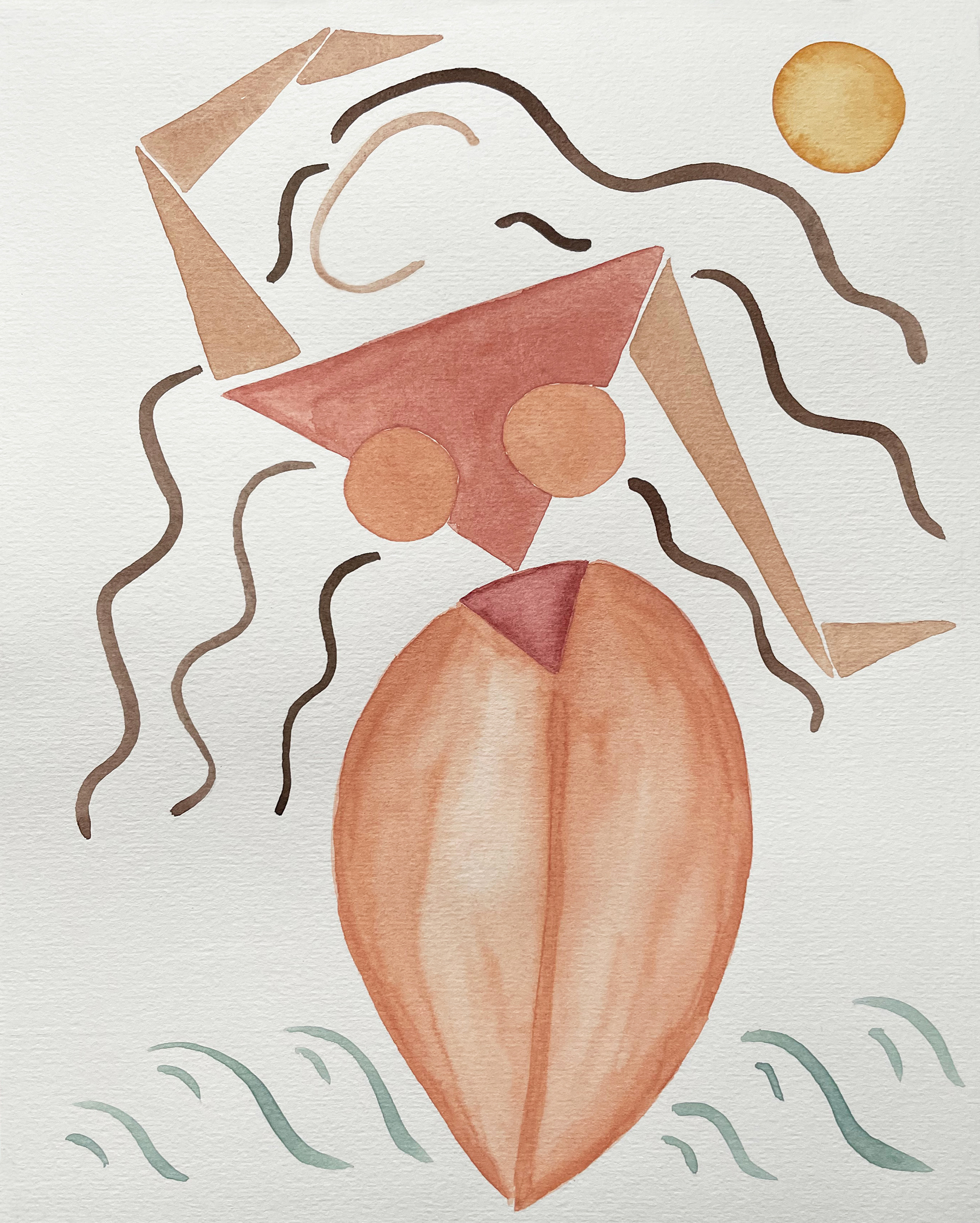 Venus di Sole, gouache on paper