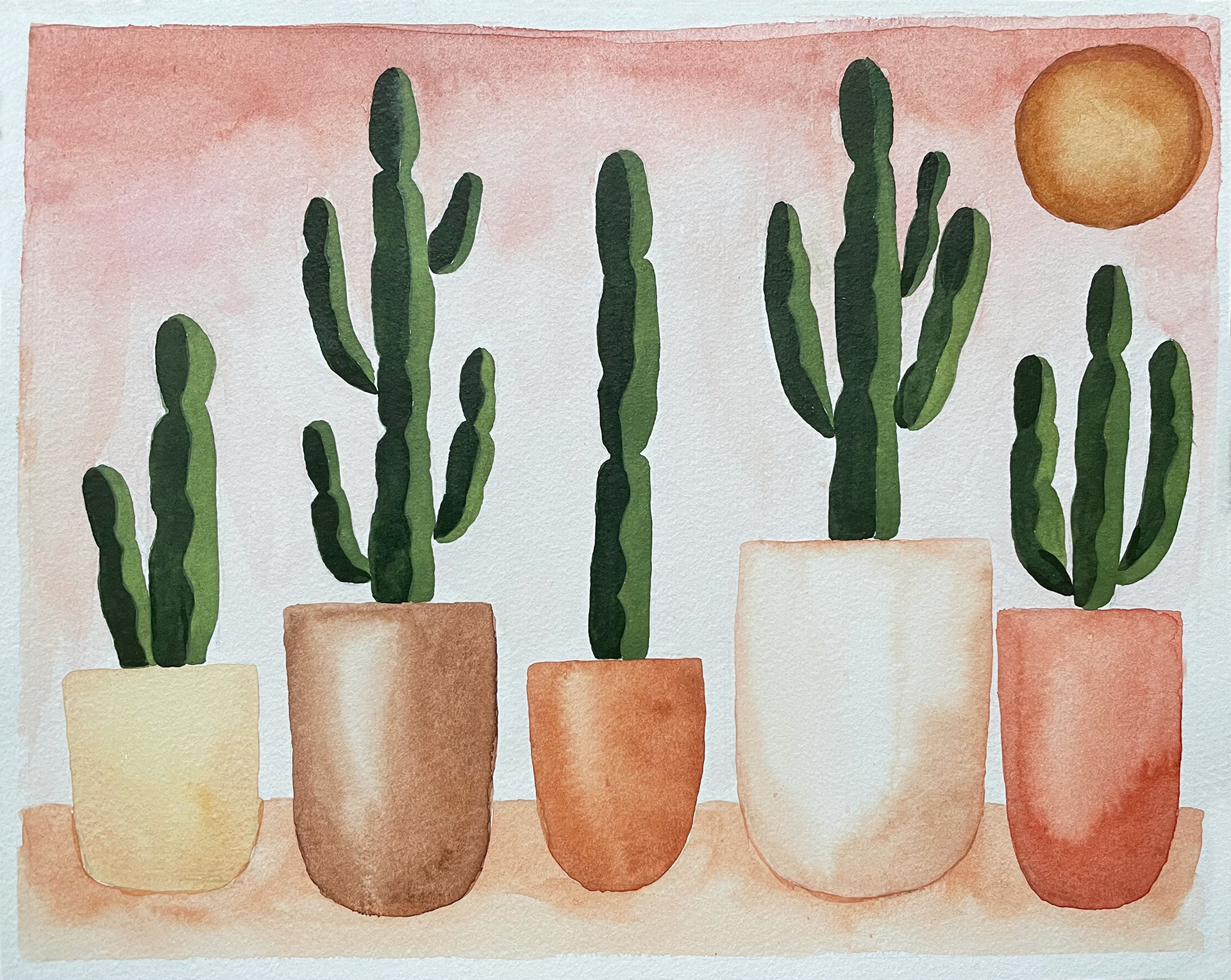 Desert Hues, gouache on paper