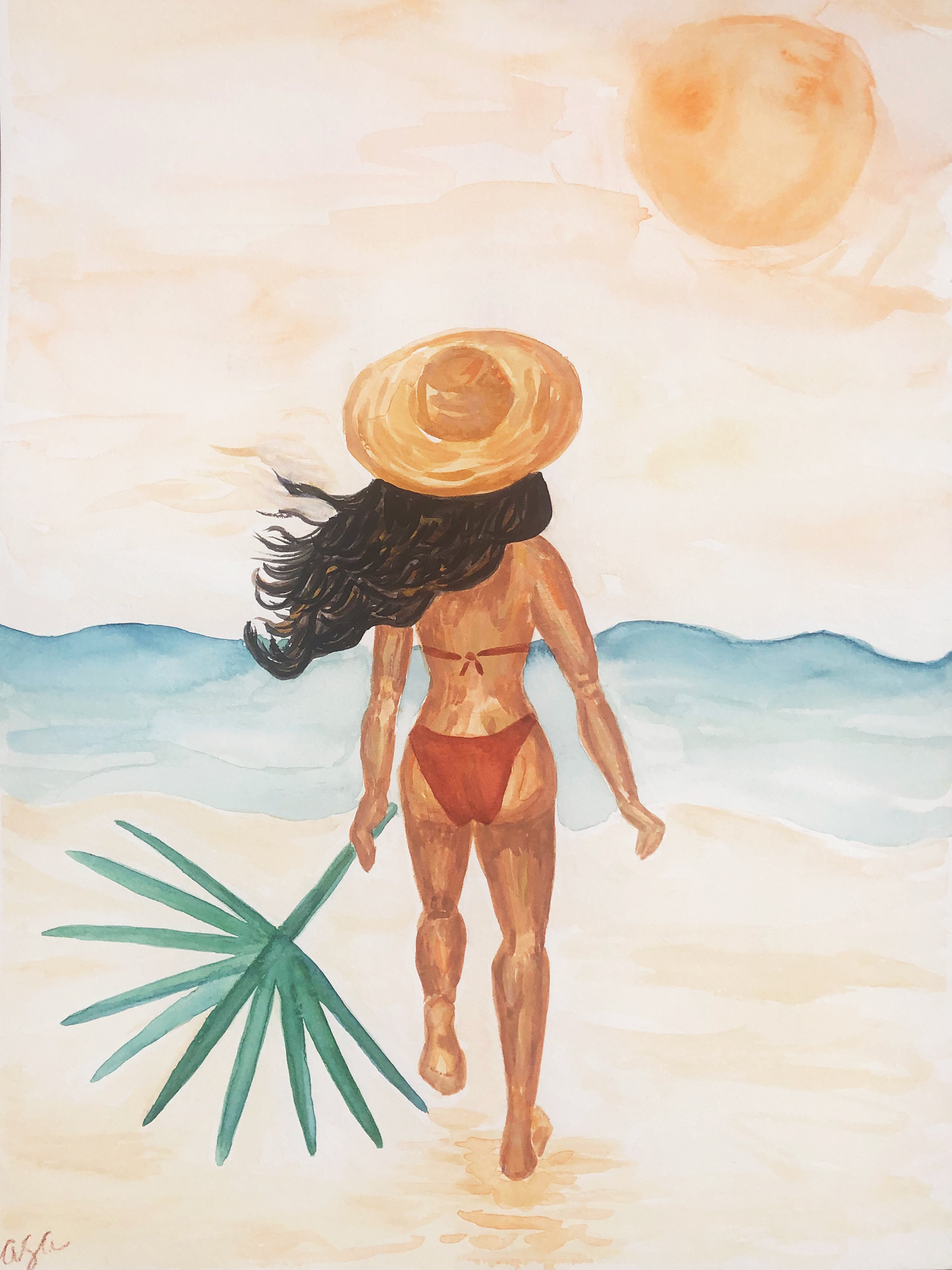 Escape, gouache on paper