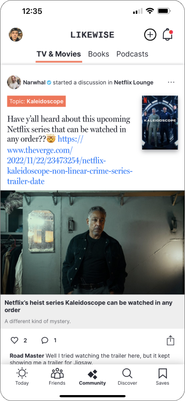 Mobile App: CommunityTab