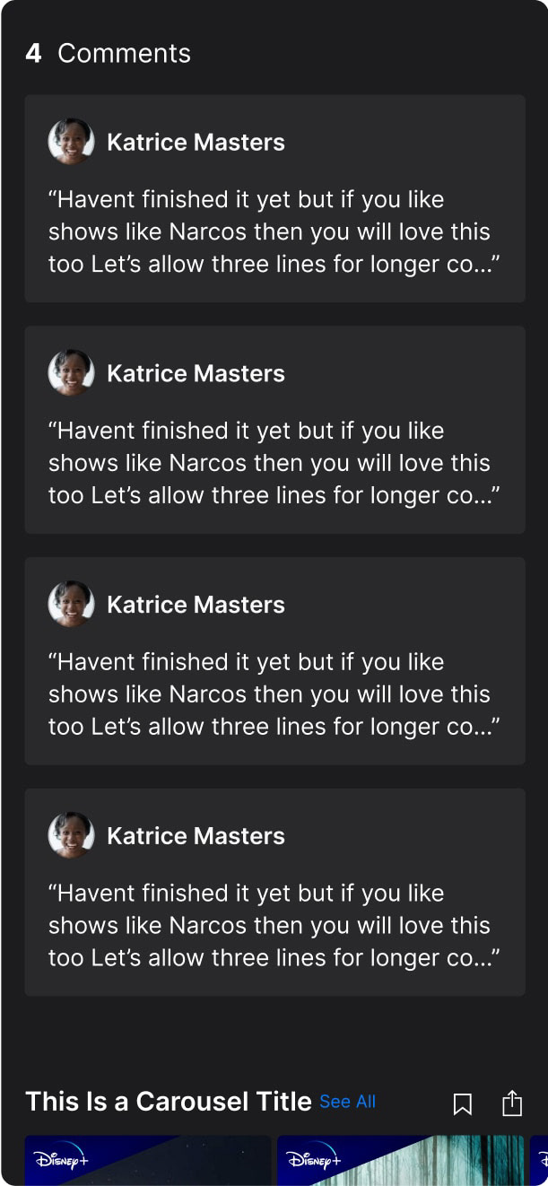 Iteration: Comments Mobile