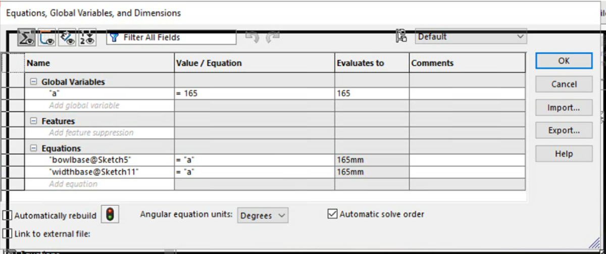 Geometric Variable Table