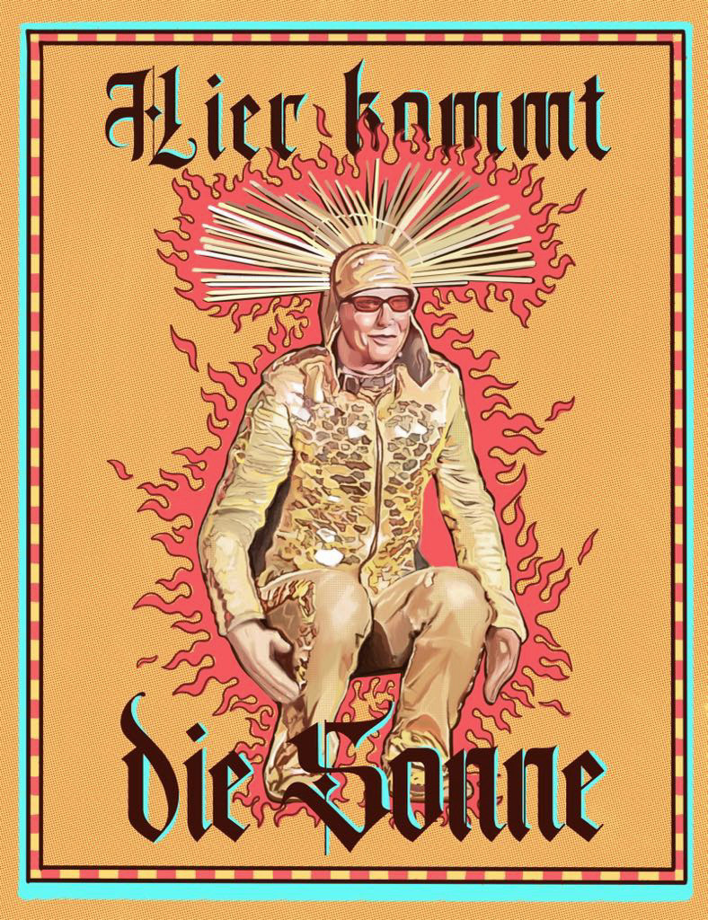Poster of Flake from Rammstein inspired by his costume in Sonne