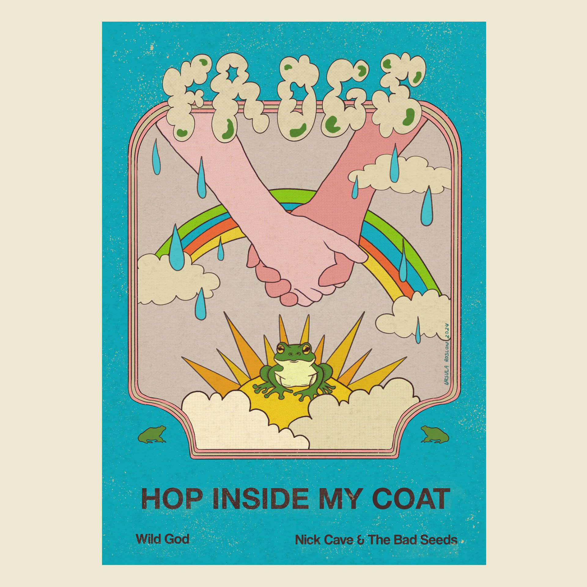 Frogs poster by Ursula Roslon, Frogs from the album Wild God by Nick Cave and the bad seeds 