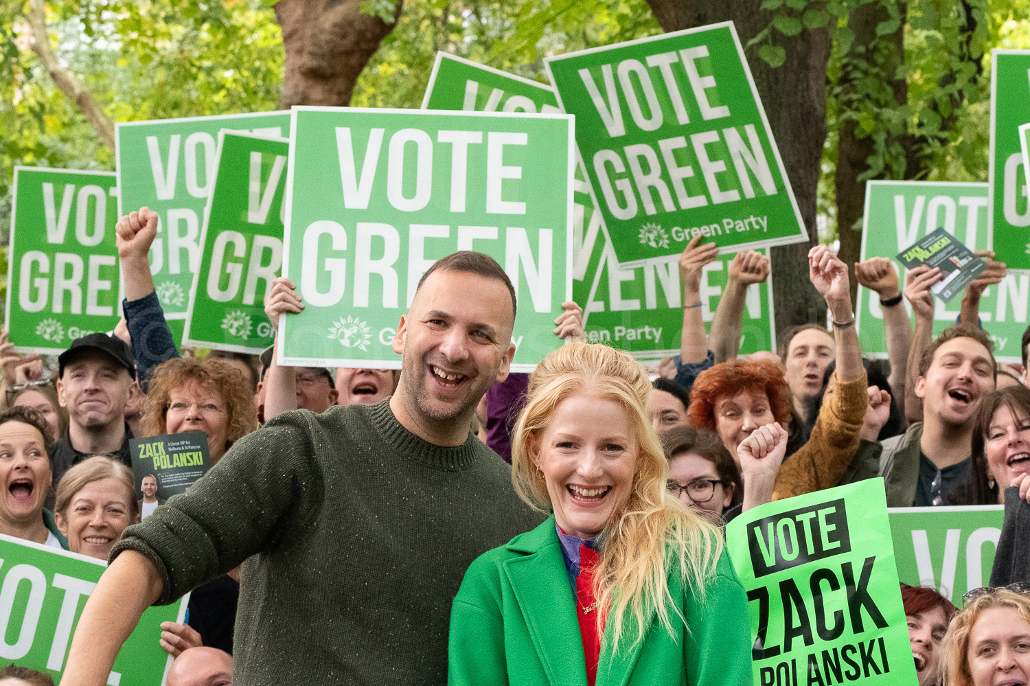 Zack Polanski with Hannah Spencer MP © Ron Fassbender