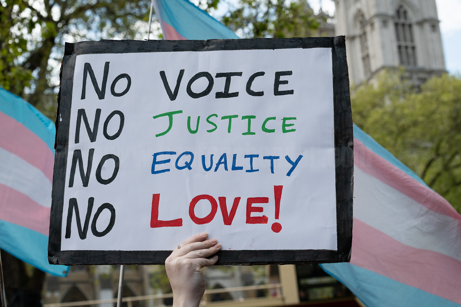 Trans rights demo, Parliament Square, London © Ron Fassbender