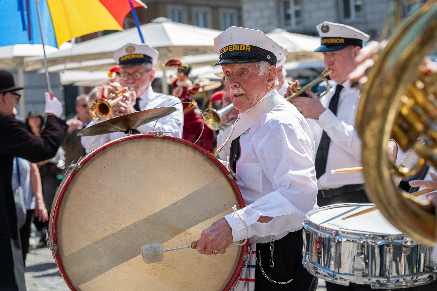 The Superior Brass Band lead a procession around Covent Garden © Ron Fassbender