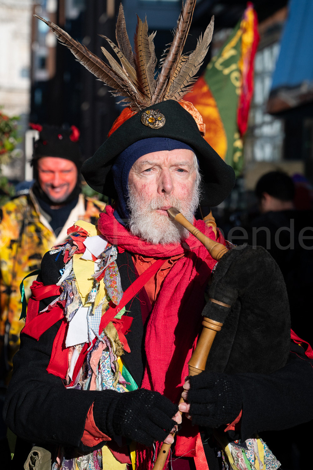 Piper leads the Wassail parade © Ron Fassbender
