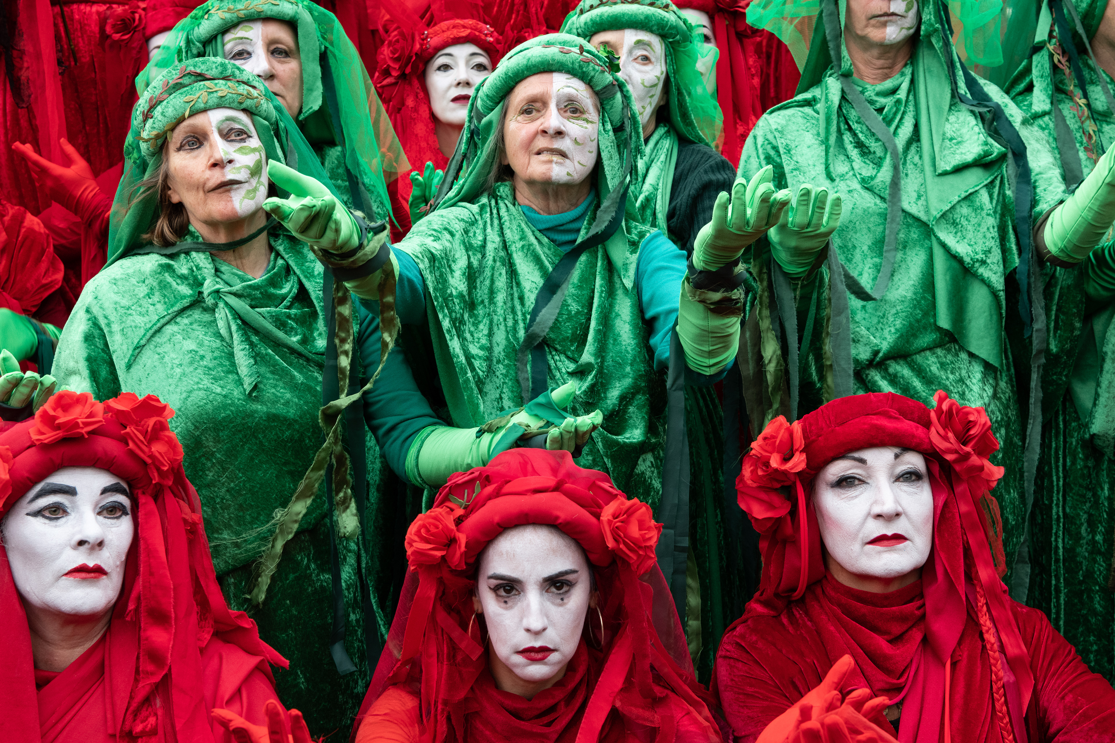 Red Rebel Brigade in Marble Arch. © Ron Fassbender