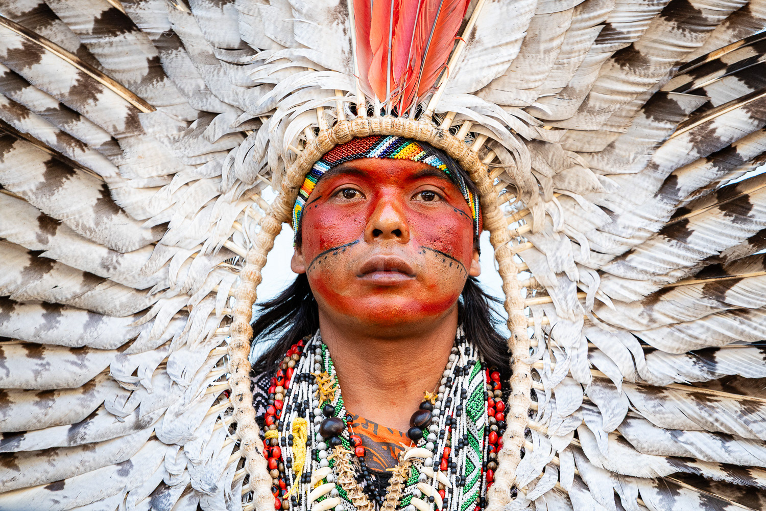 Huni Kuin activist at the Brazilian embassy © Ron Fassbender