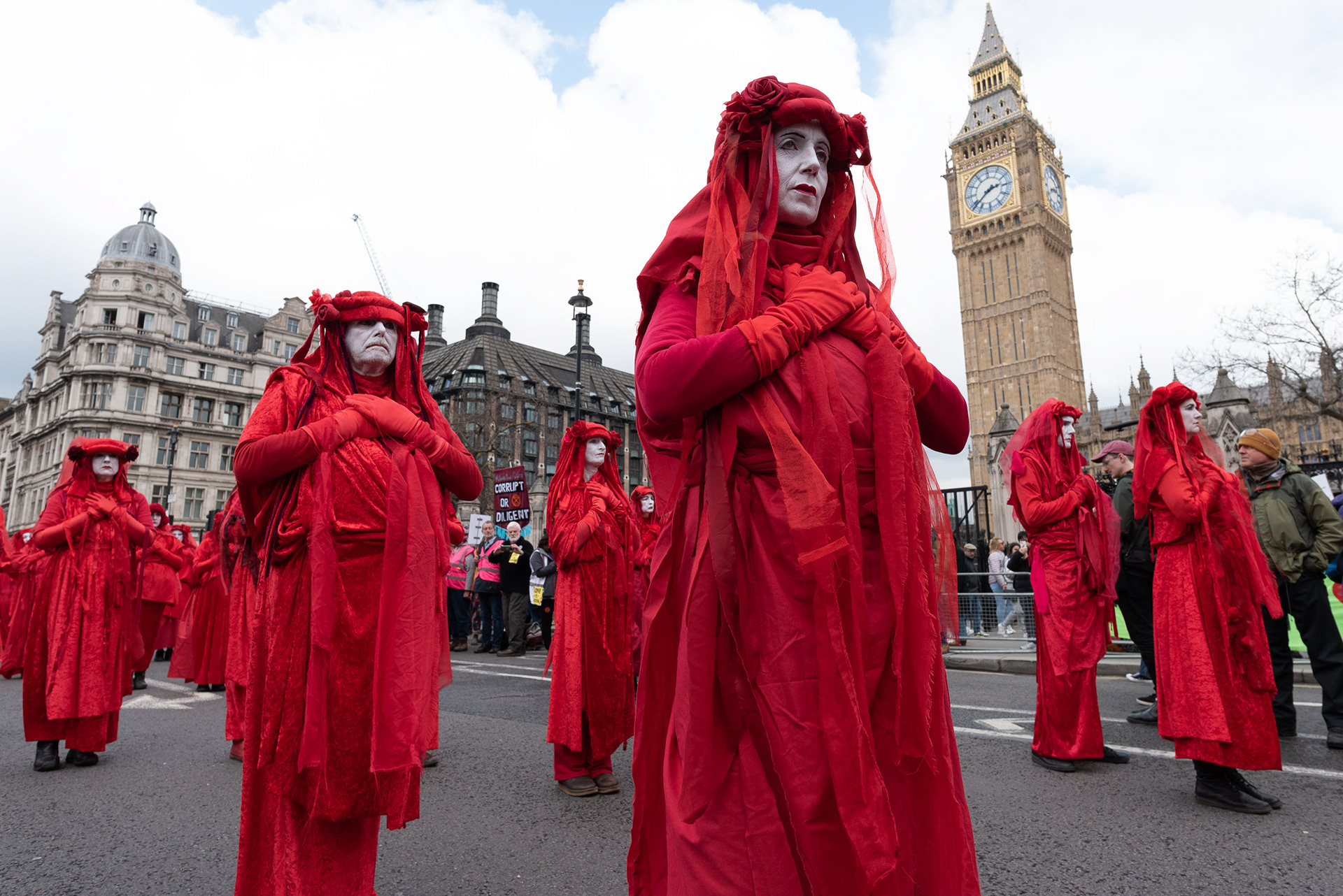 Red Rebel Brigade in Parliament Square © Ron Fassbender