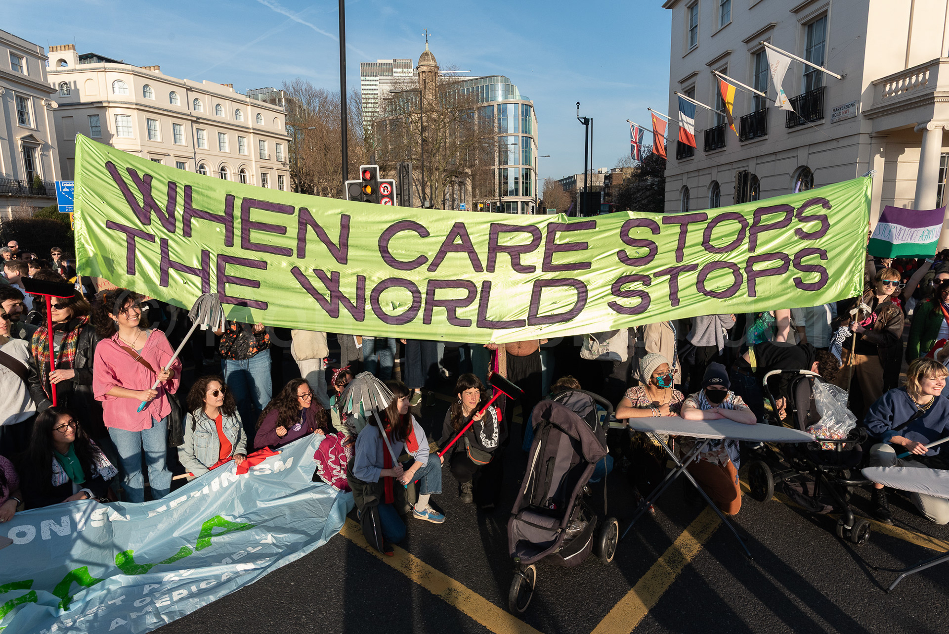 Feminist Strike block Marylebone Road  © Ron Fassbender