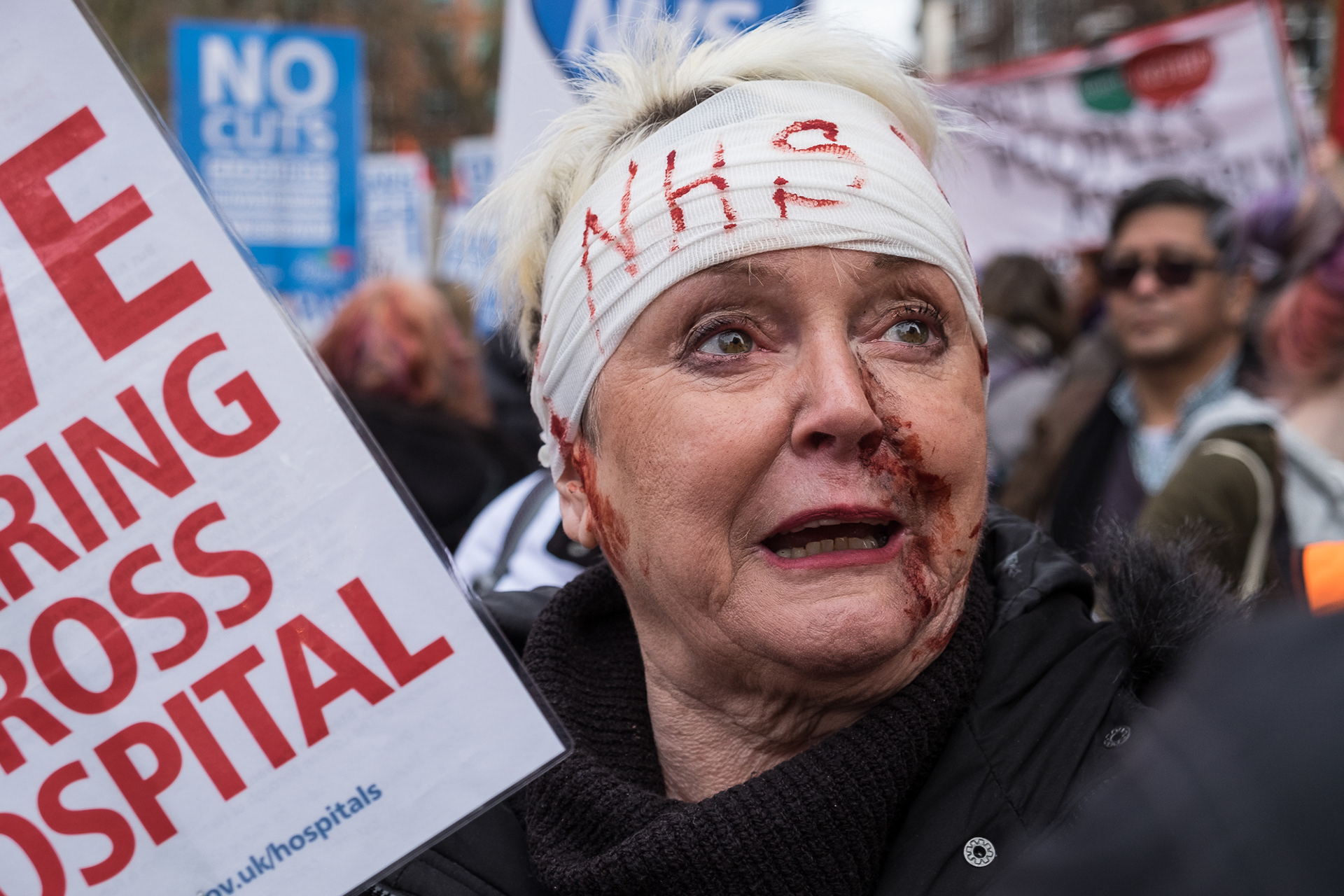 Hands off our NHS - rally against underfunding and privatisation of the UK's National Health Service.  © Ron Fassbender