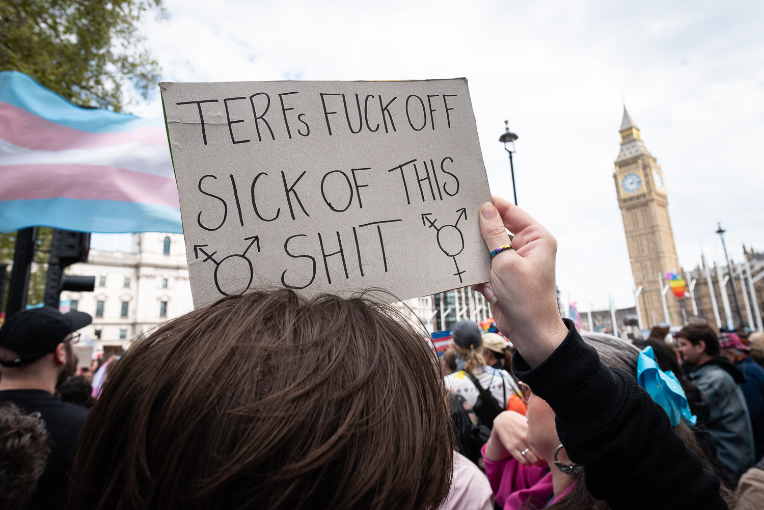 Trans rights demo, Parliament Square, London © Ron Fassbender