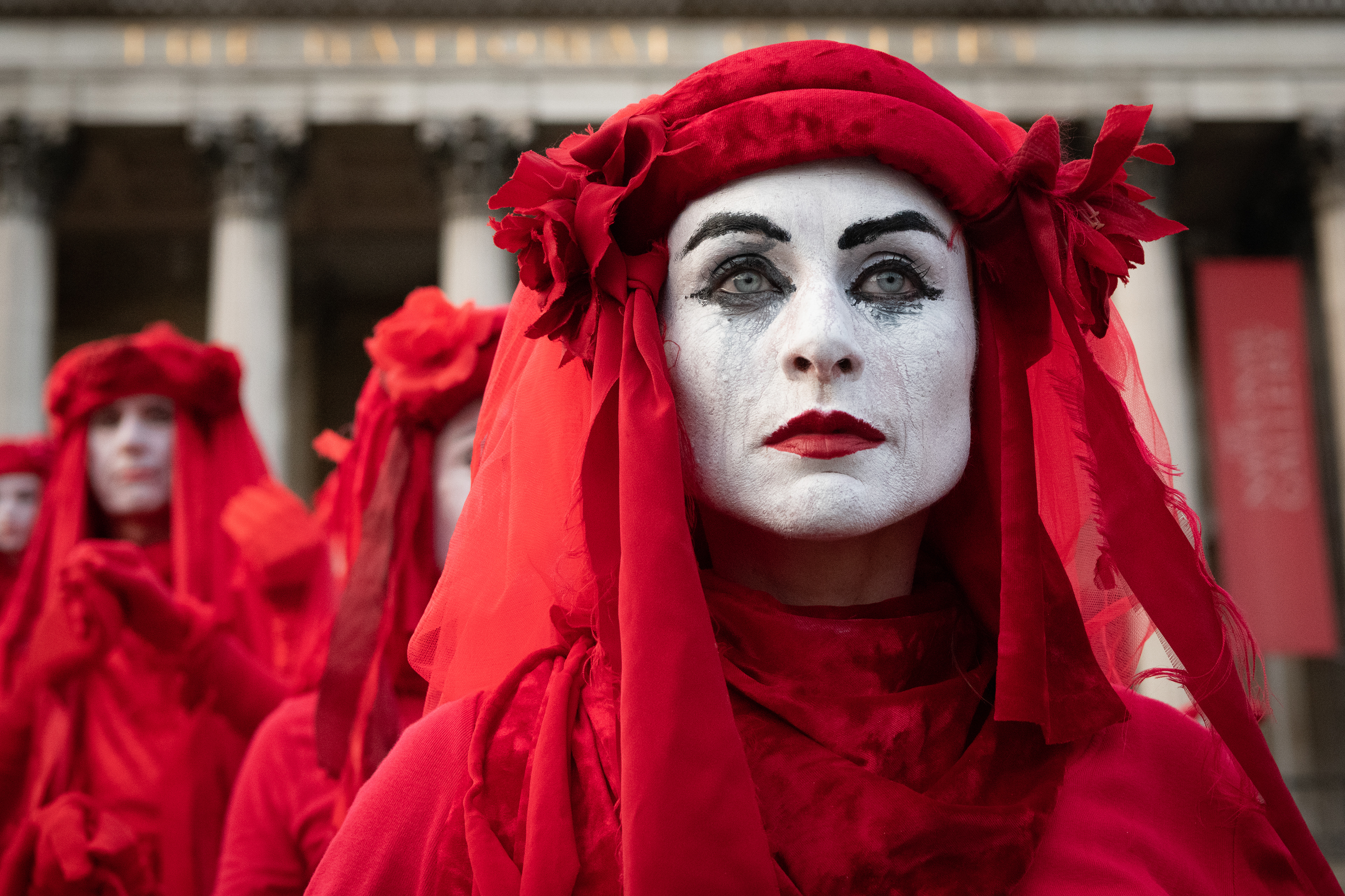 Red Rebel Brigade in Trafalgar Square. © Ron Fassbender