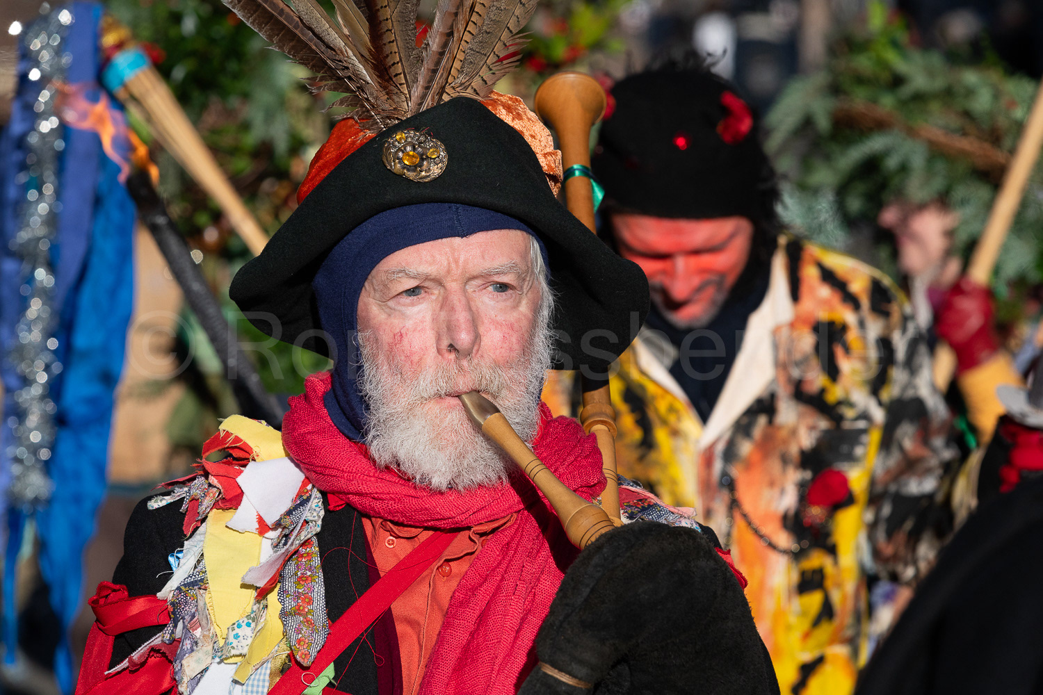Piper leads the Wassail parade © Ron Fassbender