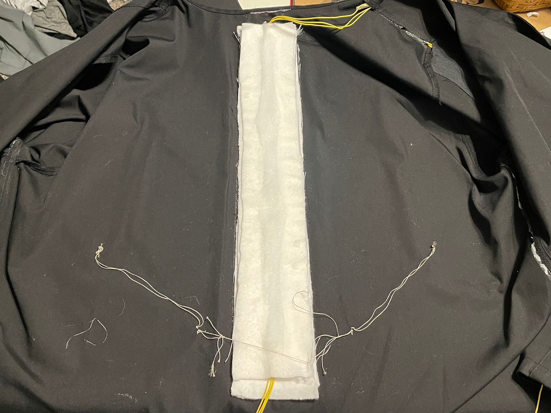 Hiding the wires inside the jackets