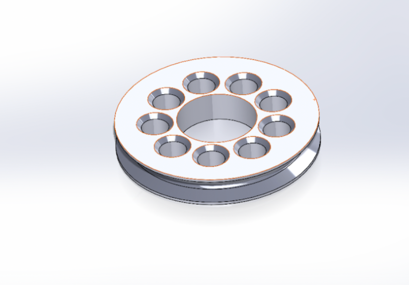 Pulley design with countersinks