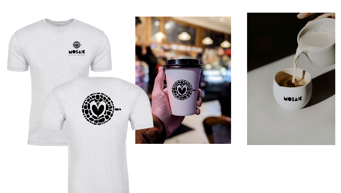 Examples of Merch for Mosaic Coffee