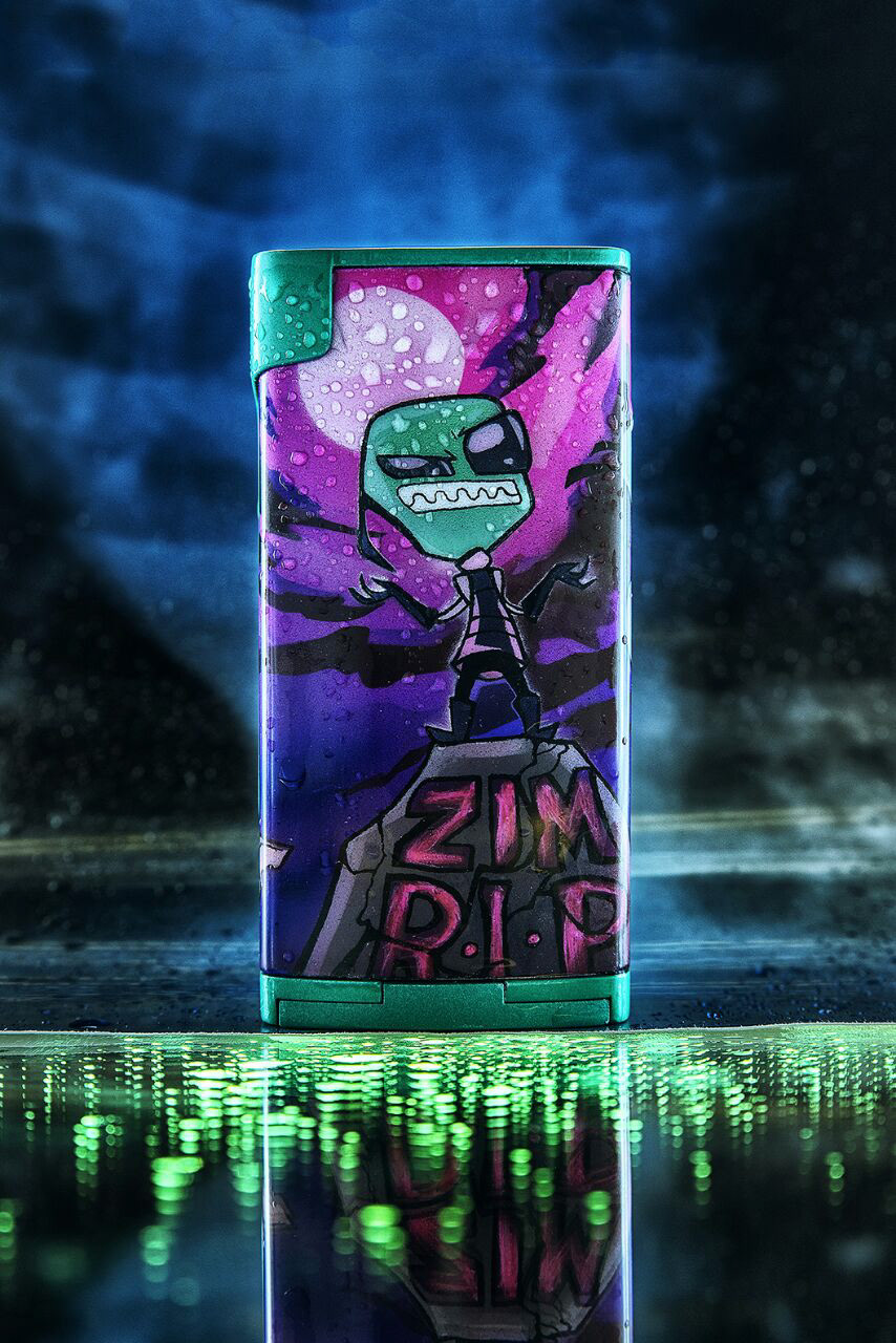 invader zim UV bright color vape theme customdetail airbrushing front view