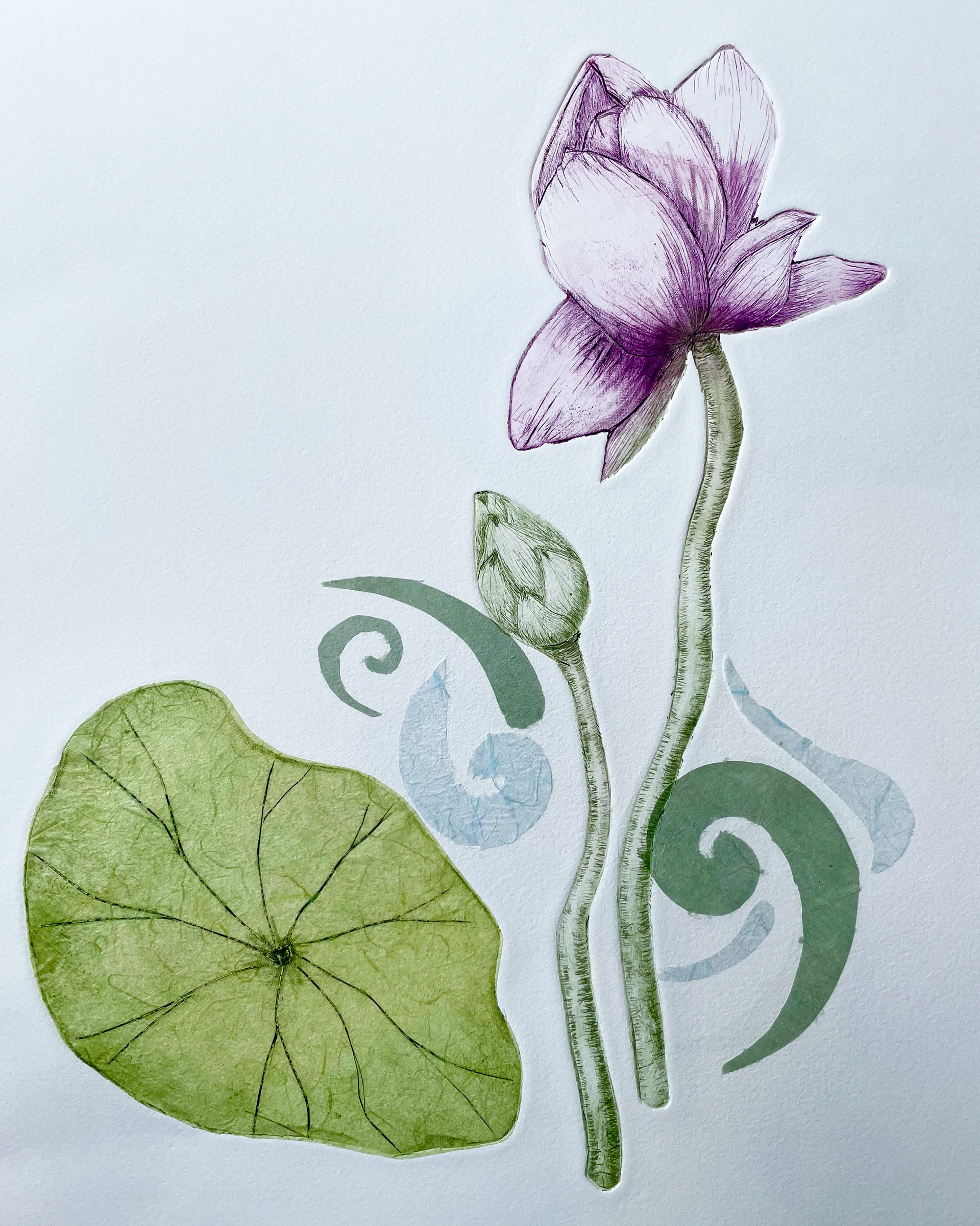 “Awakening” / Drypoint & Engraving w/ Chine Collé / 2023