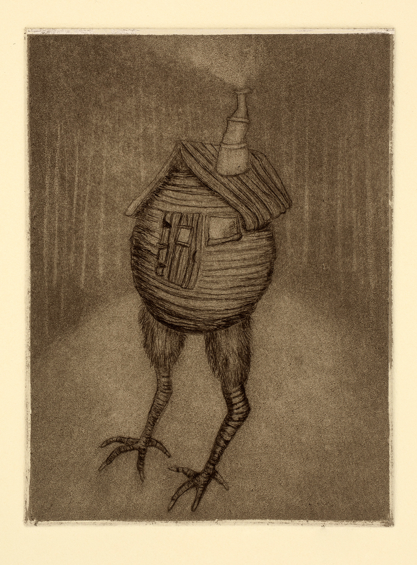 "Baba Yaga's Hut" / 2019 / Zinc Etching & Drypoint