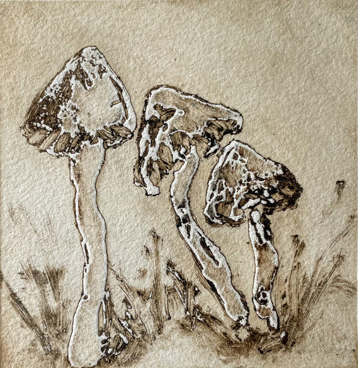 “Mushroom Family” / Polymer Etching / 2023