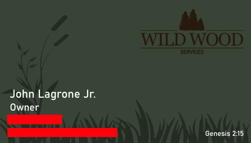 Commission for a business card for a local company created using Adobe Photoshop. (Back)