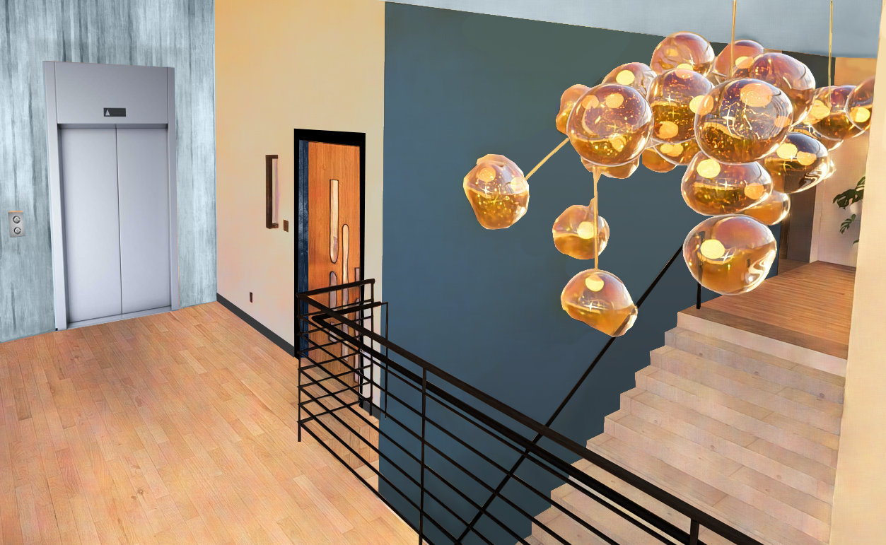 Fernweh Plaza Stair View (Painted Elevator)