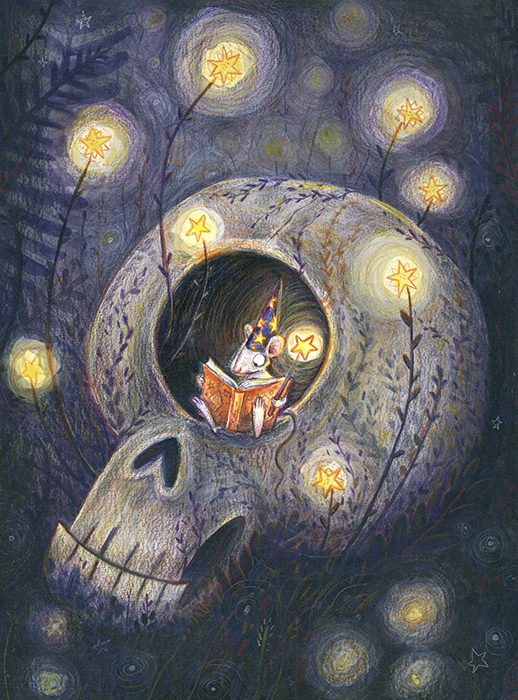 Zaubermaus beim Flüche lernen