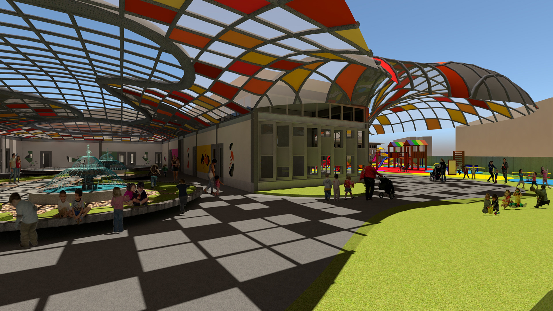 Exterior View overlooking internal courtyard