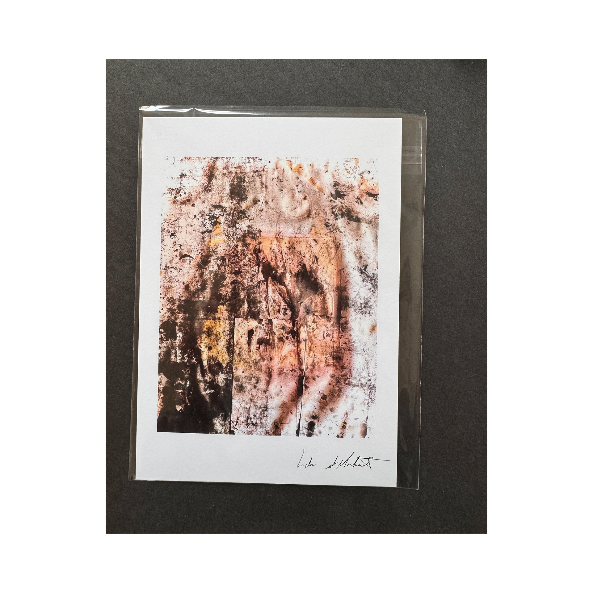 quest print: 5x7" print or greeting card. Original made with natural dyes and industrial materials on multimedia paper