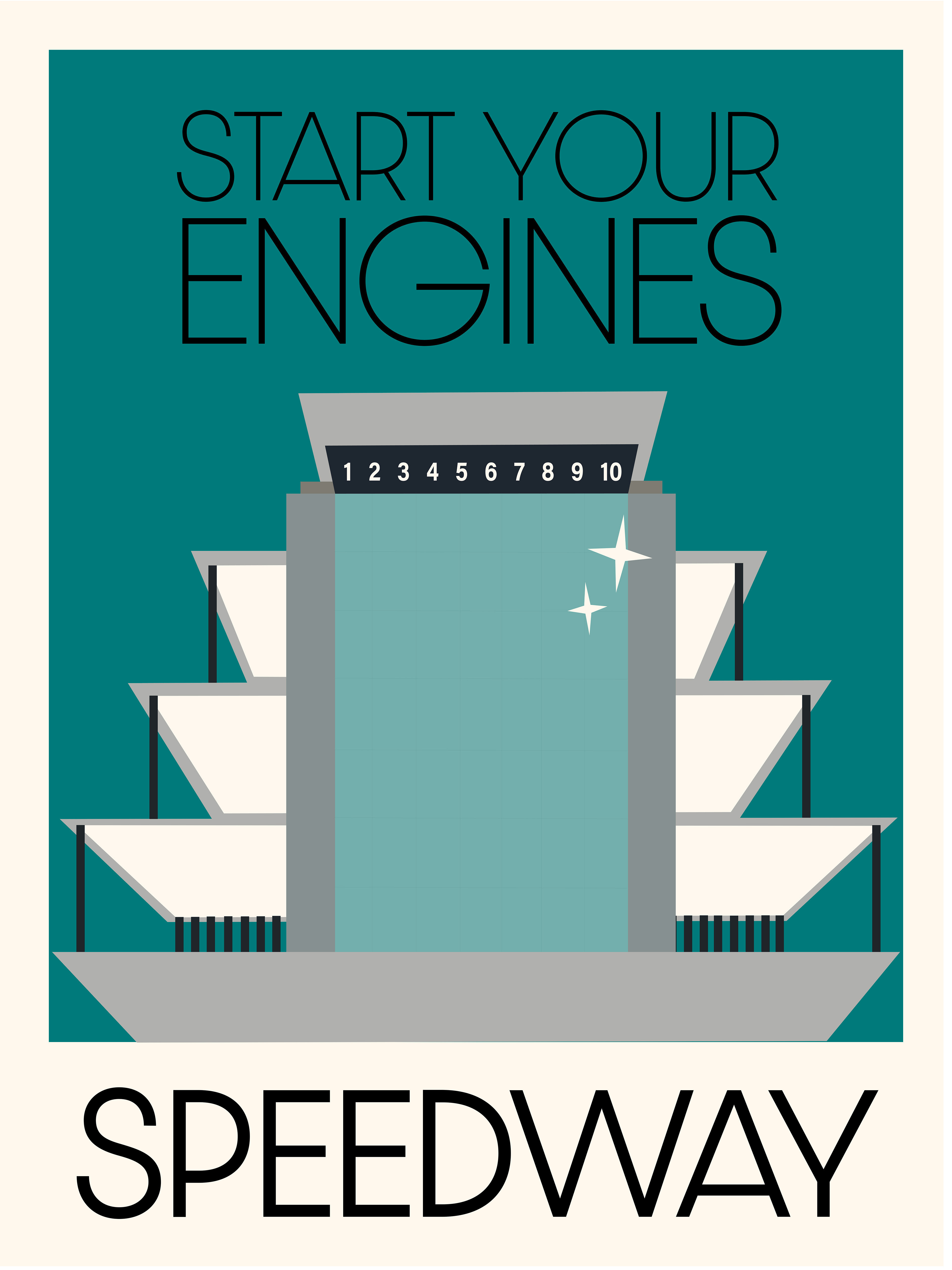 Speedway Poster (Class Project). Created in Adobe Illustrator.
