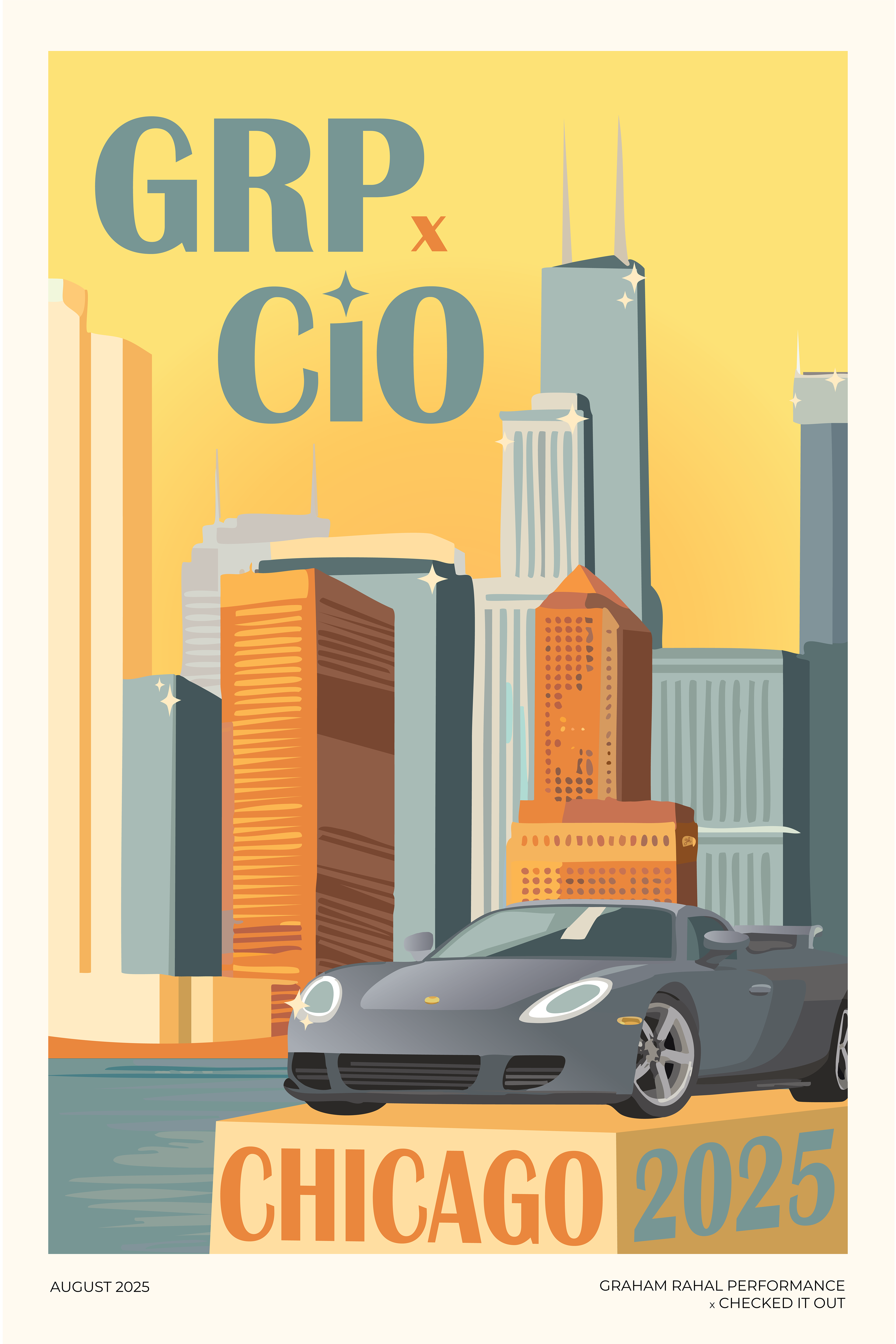 Poster for 2025 Car Show. Drawn in Adobe Illustrator.