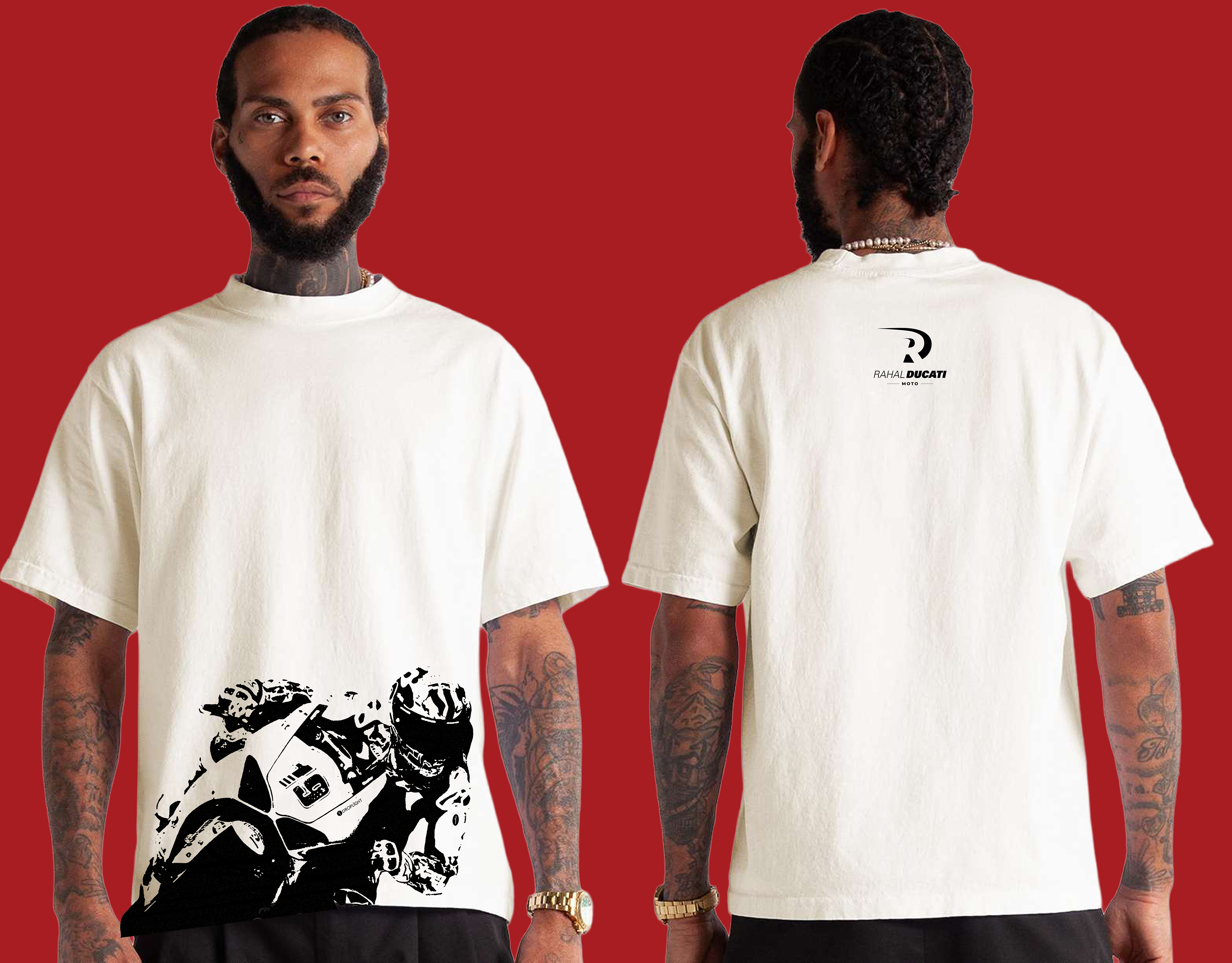 Rahal Ducati MotoAmerica Team Shirt. Created in Adobe Illustrator.