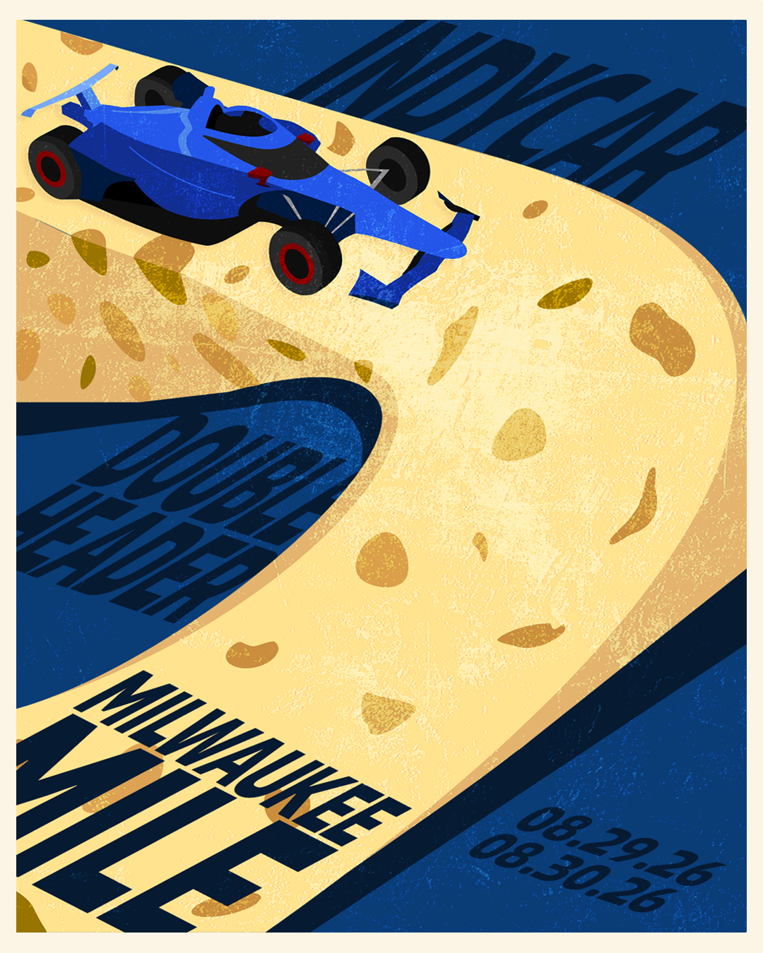 INDYCAR in Milwaukee. Drawn in Adobe Illustrator.