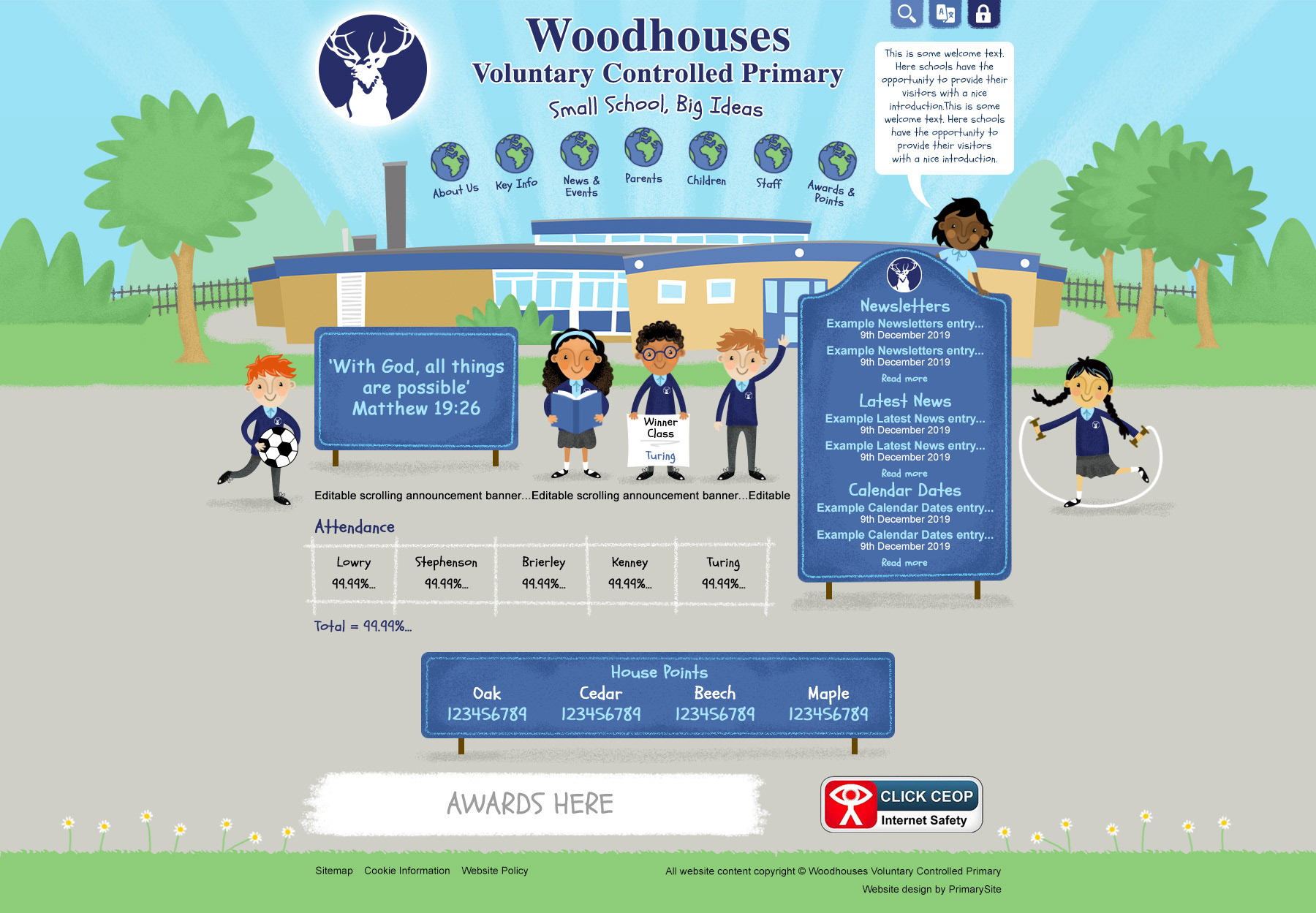 Woodhouses Voluntary Controlled Primary website design