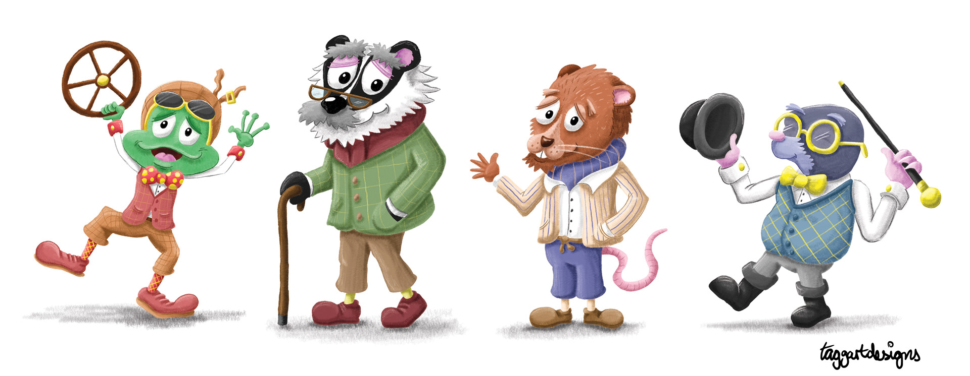 Wind in the Willows character study illustrations