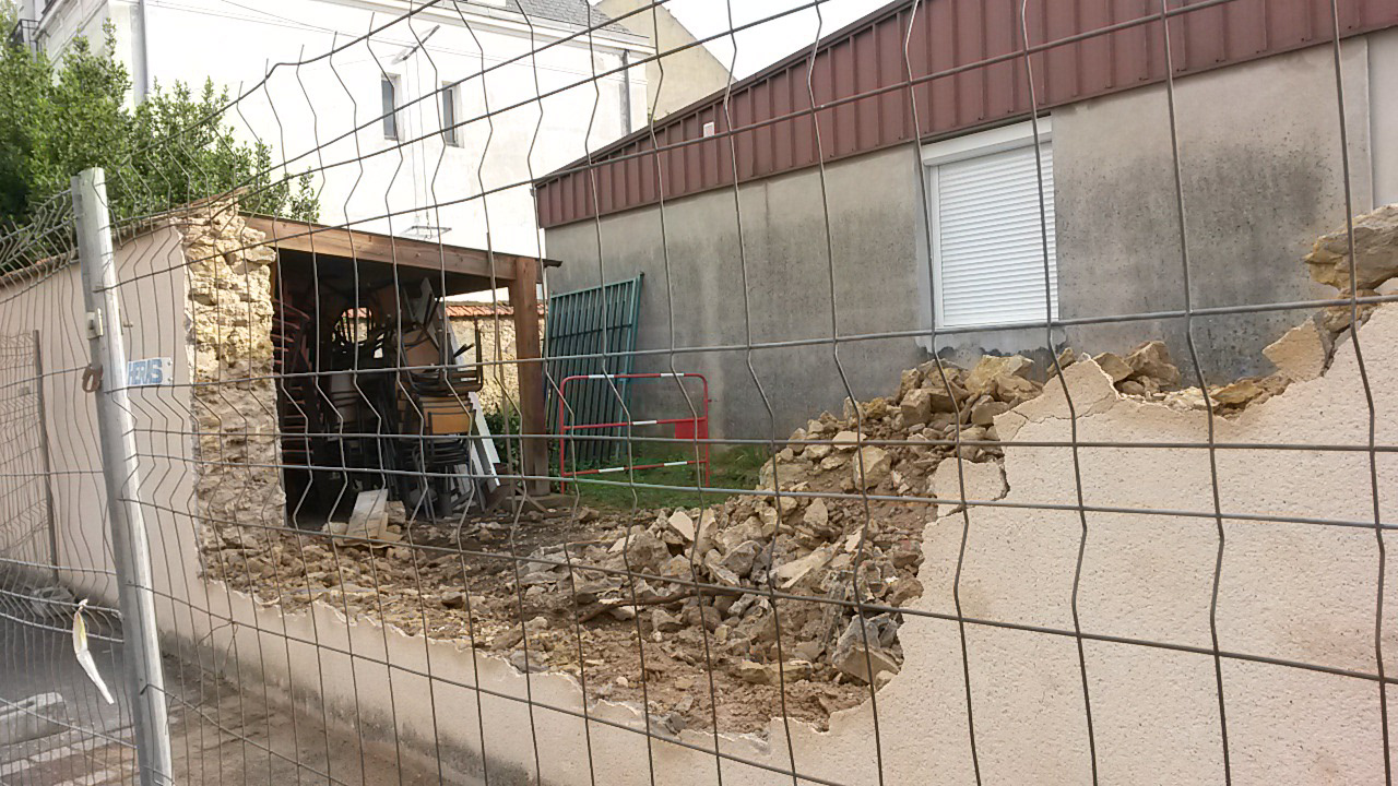 Démolition du muret