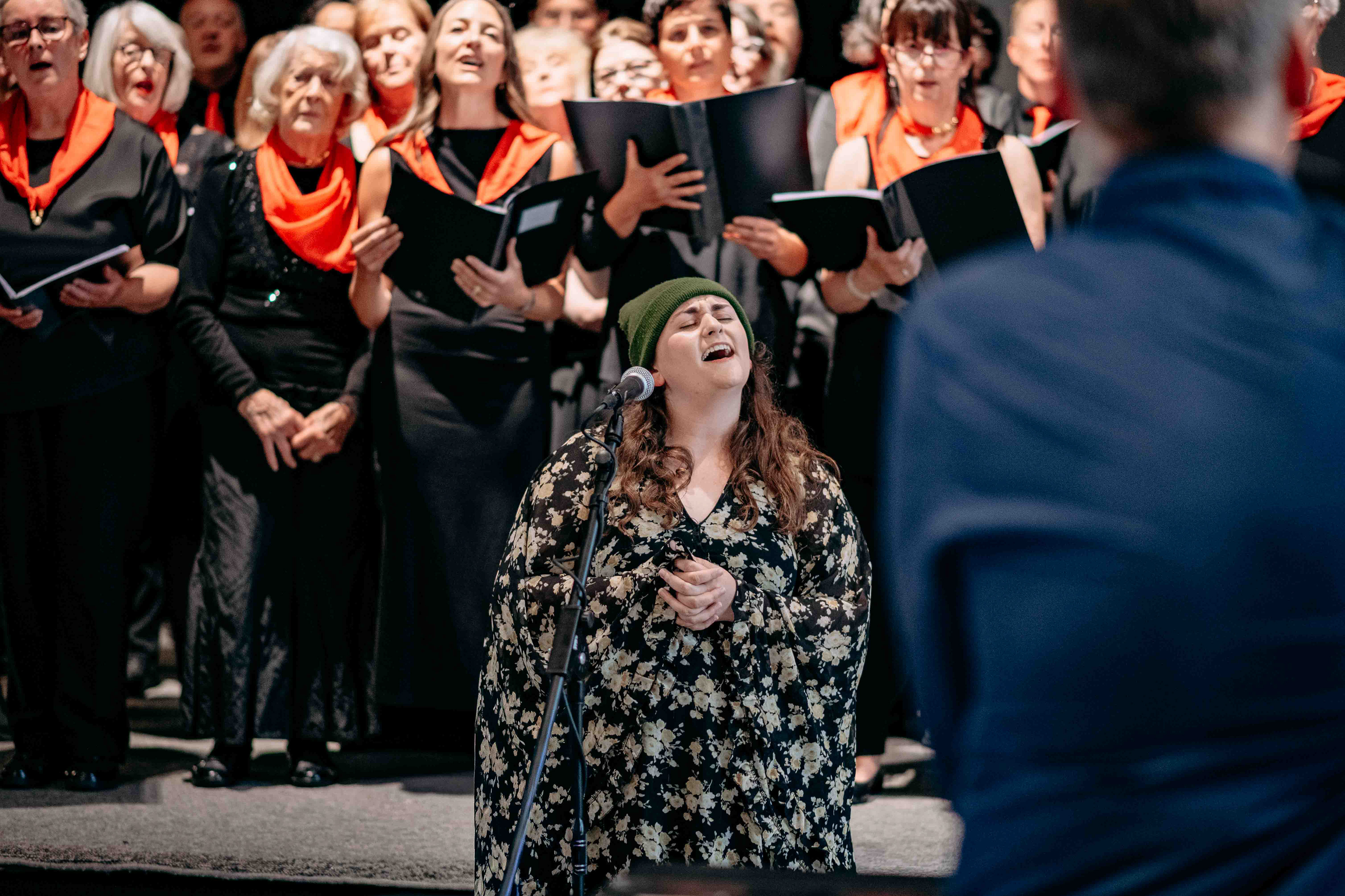 Rachel grace singing with Kilmore choir at guide dogs Ireland Charity Birthday concert Wexford