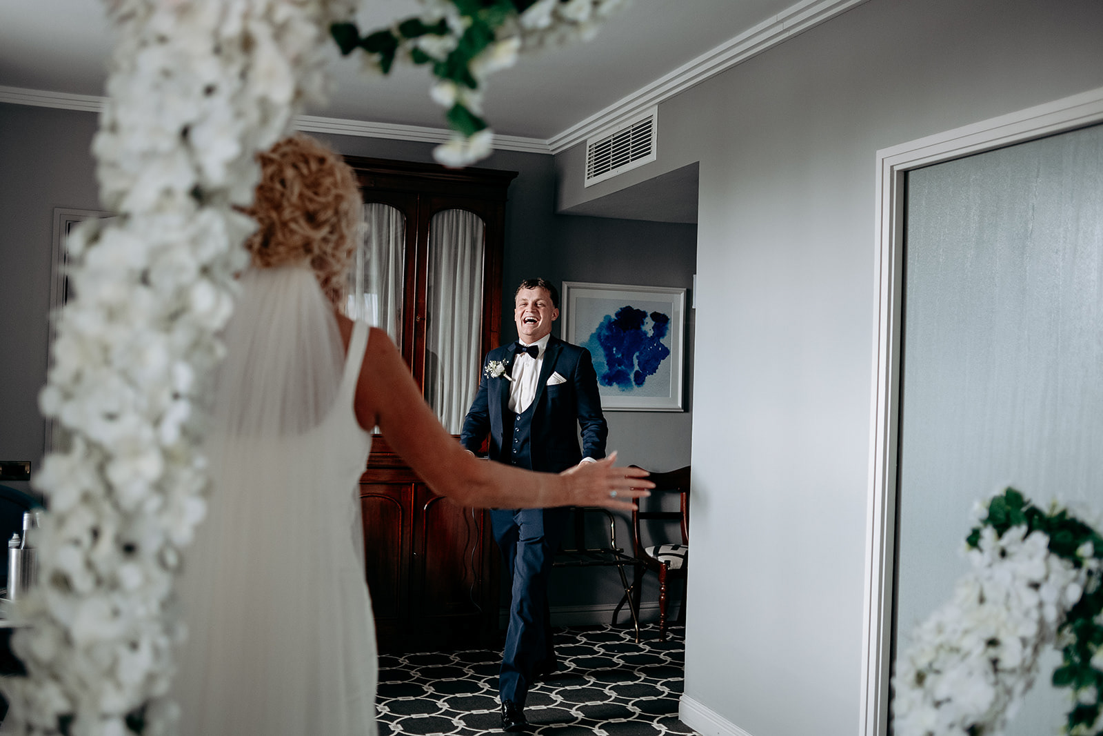 Bridal first look with son March 2025