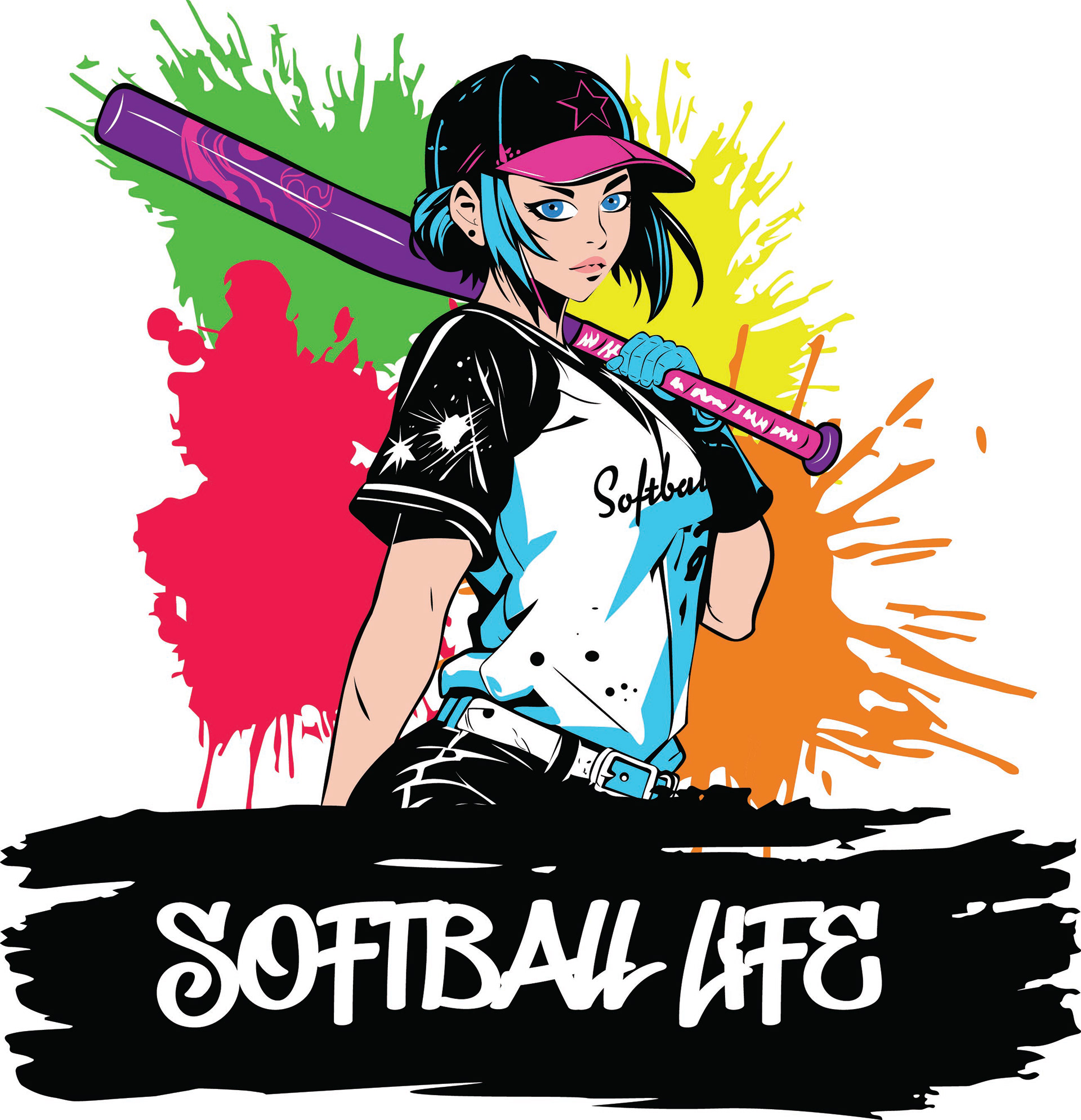 Project: Softball Life T-shirt | Role: Illustrator