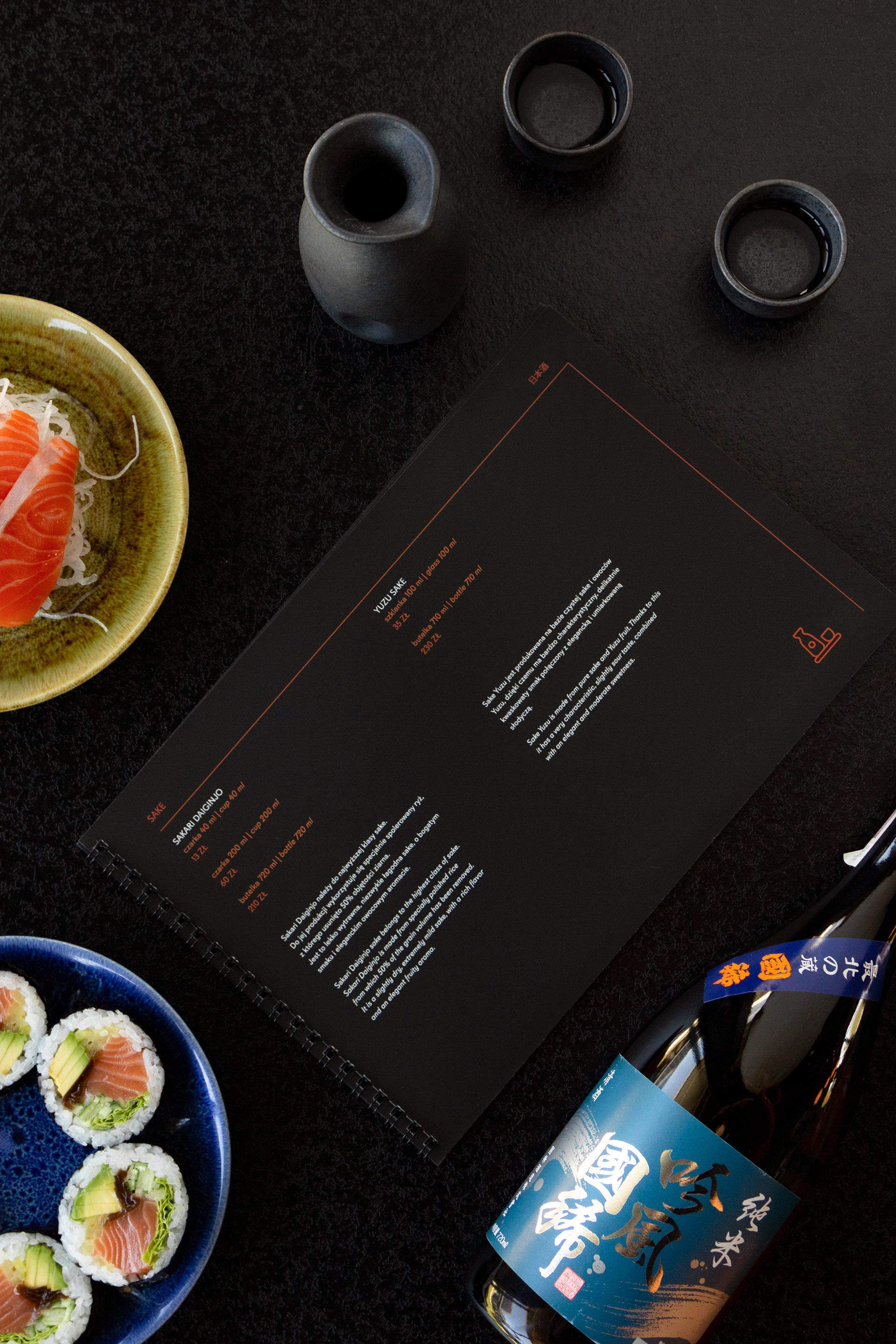 Projekt menu dla Sakana Sushi and Sticks. Magda Kowalska creepart