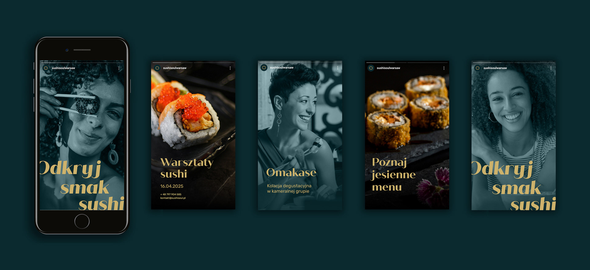 Design postów na Instagram dla marki gastronomicznej, czyli visual storytelling Sushi Soul.