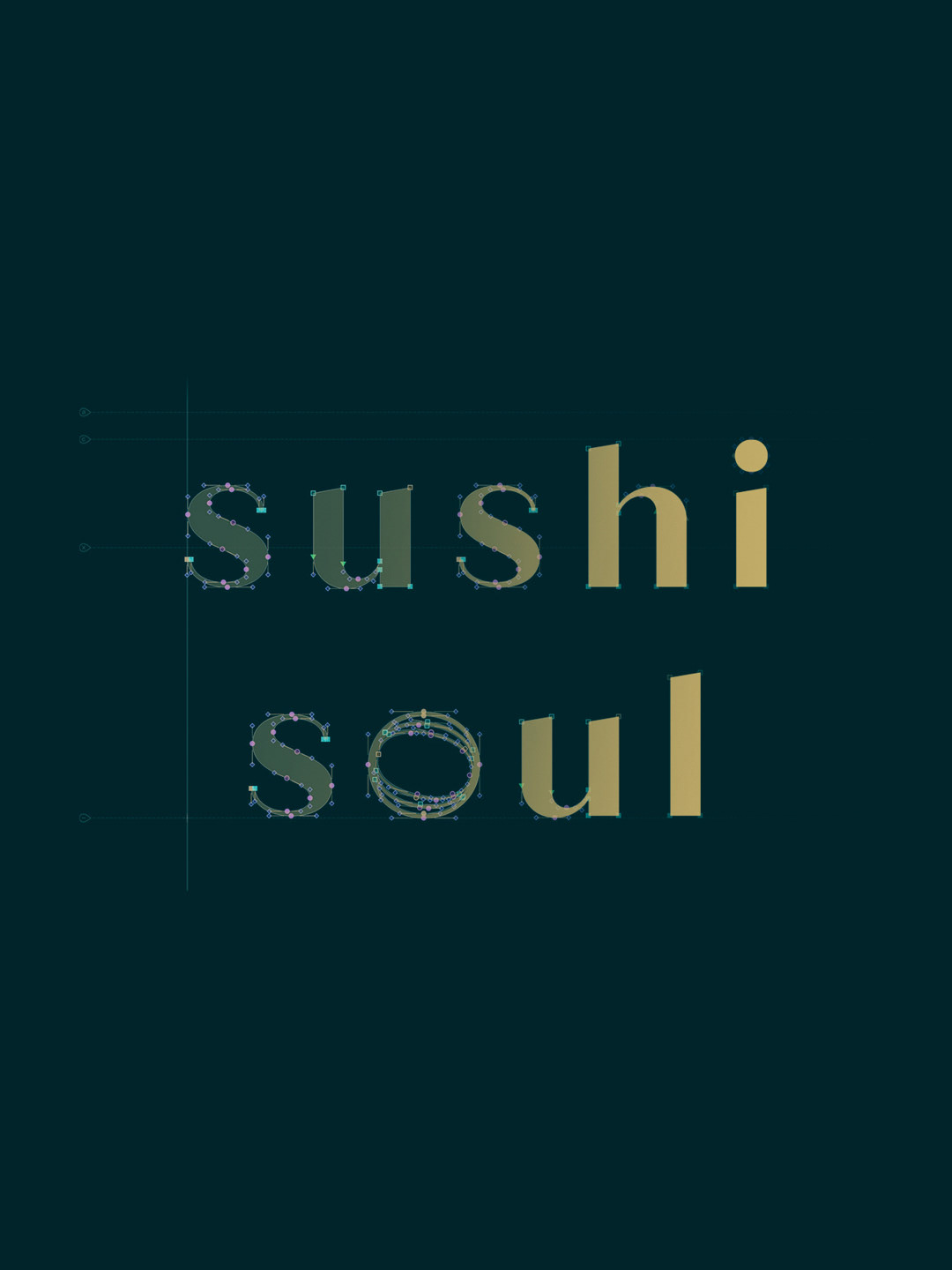 Typograficzne logo zaprojektowane przez creepart dla butikowej restauracji sushi.